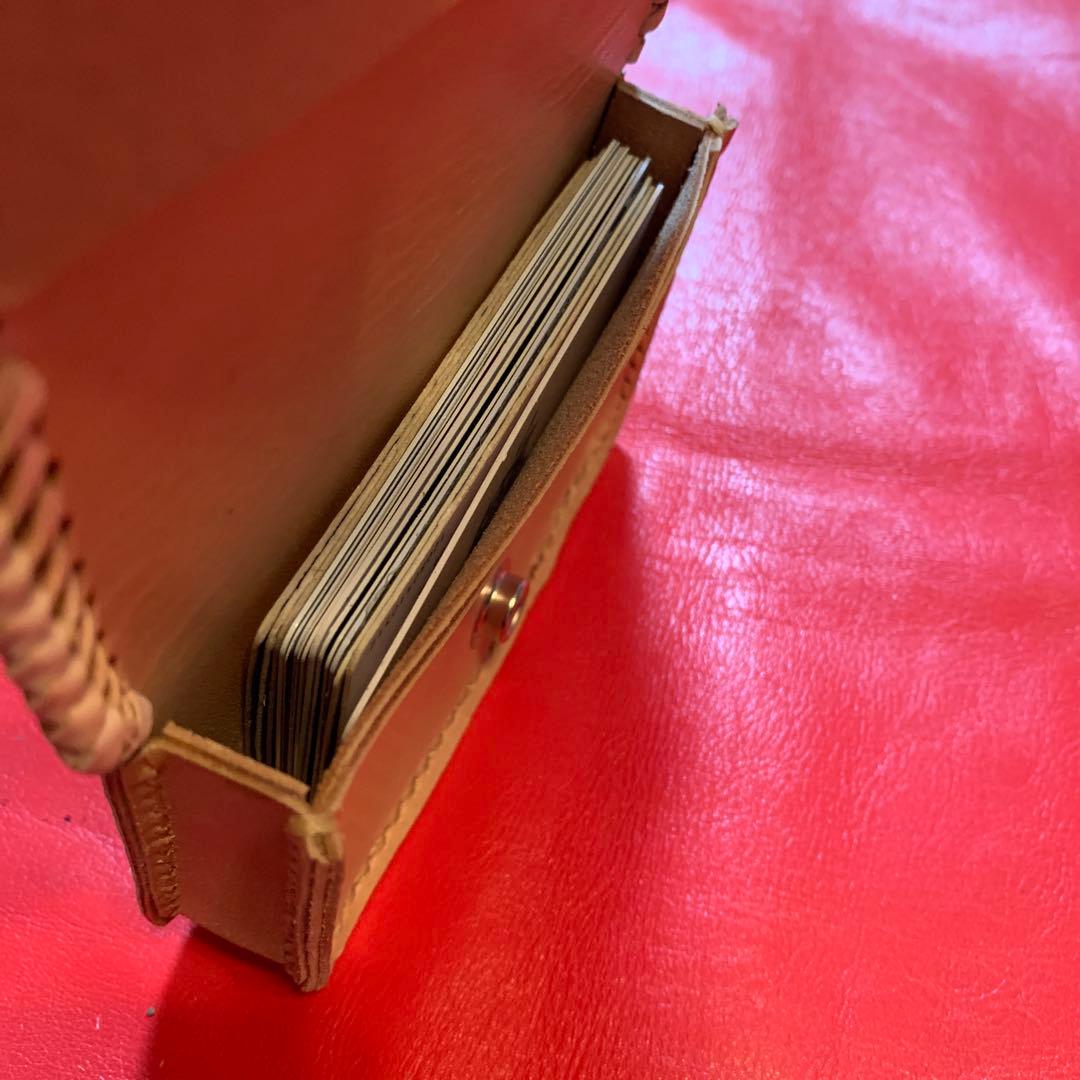 ハンドメイドレザークラフトダイヤモンドパイソンミドルウォレット財布　カードケース