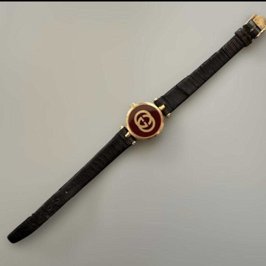 【稼動品】GUCCI クォーツ 腕時計 ゴールド/ブラック