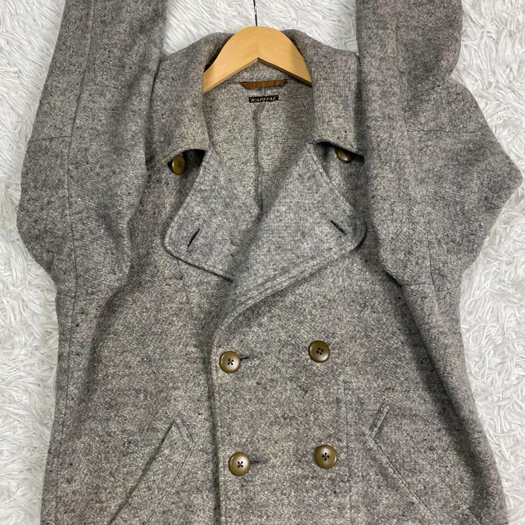 KAPITAL✨キャピタル アーミーボーダーピーコート Pコート ツイード 3