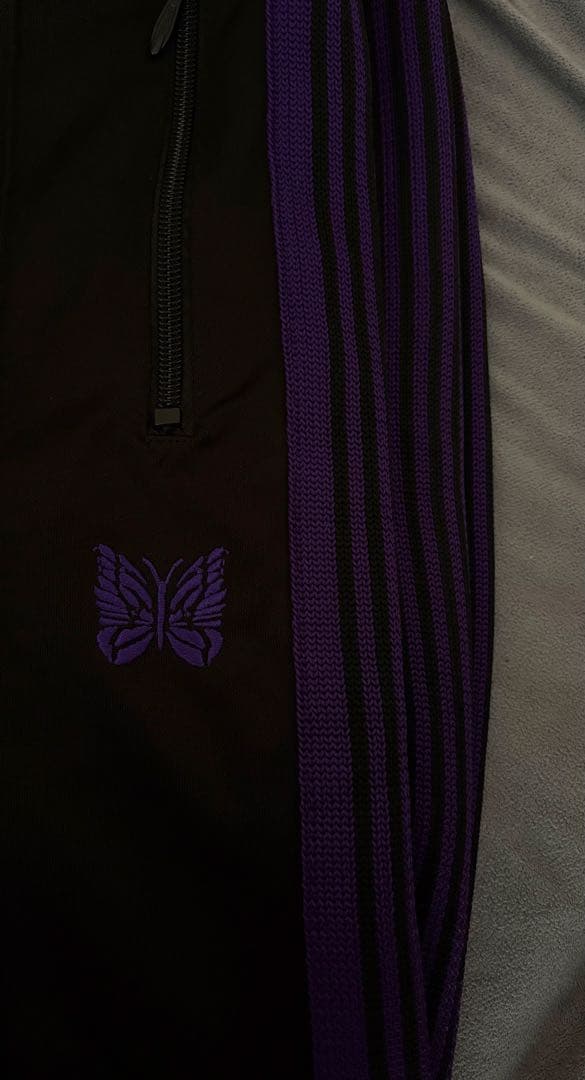 Needles ニードルズ　トラックパンツ ブラック×パープル ストレート