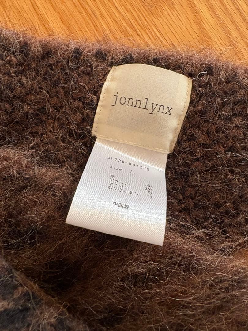 jonnlynxジョンリンクスモヘアスカーフニットコートbiotopフミカウチダ