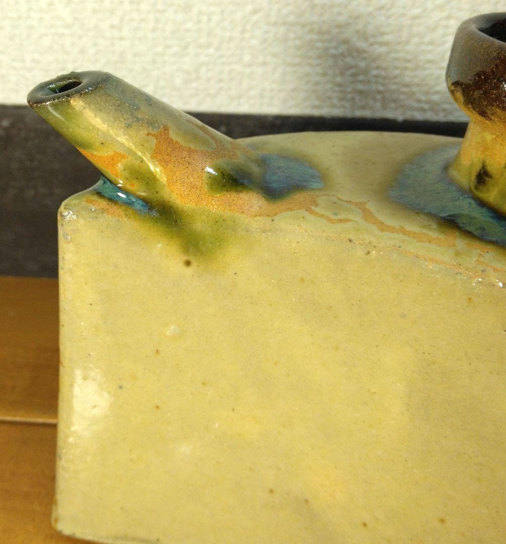 人間国宝 金城次郎 魚紋抱瓶 栞 共箱 未使用美品 壺屋焼 壷屋焼 やちむん