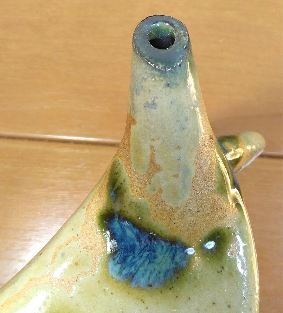 人間国宝 金城次郎 魚紋抱瓶 栞 共箱 未使用美品 壺屋焼 壷屋焼 やちむん