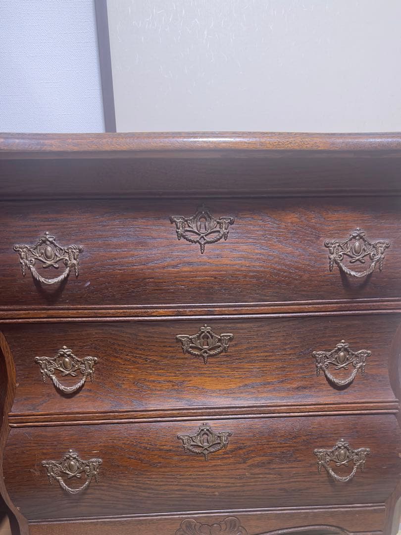 木製アンティークタンス 3段 引き出し1940年代フランス　オーク材　西洋