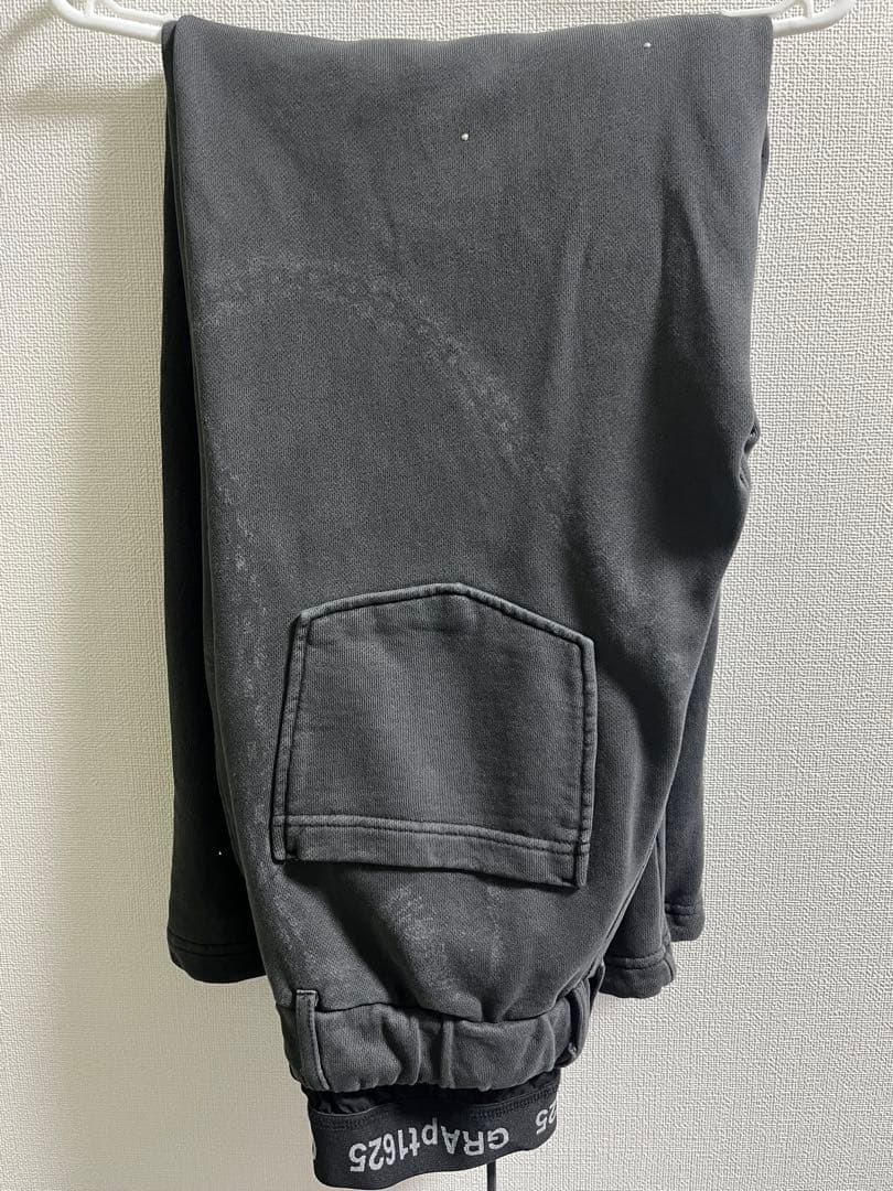 GRANCY ラインストーンデザインレイヤードスウェットパンツ グレー Sサイズ