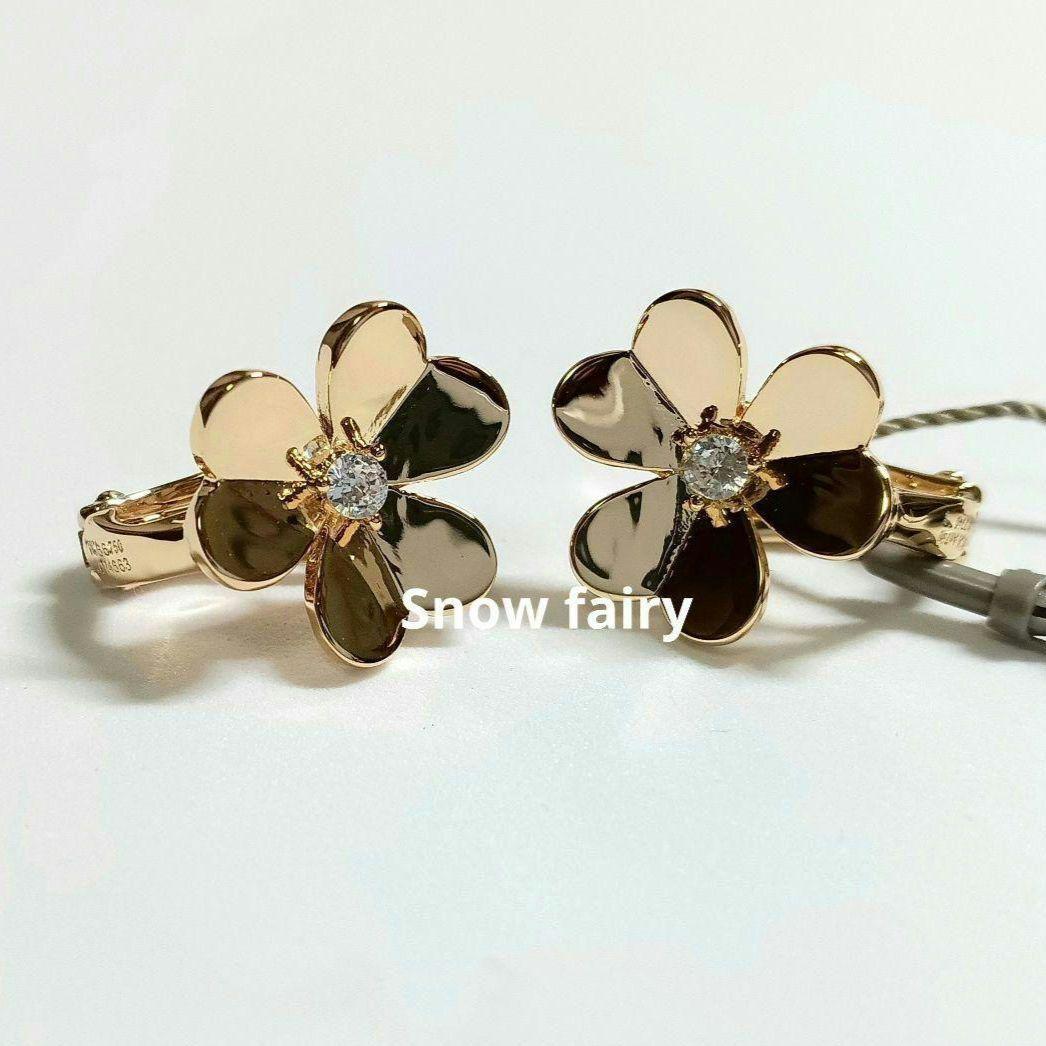 ハイクオリティ　三つ葉ピアス　フラワーピアス　YG