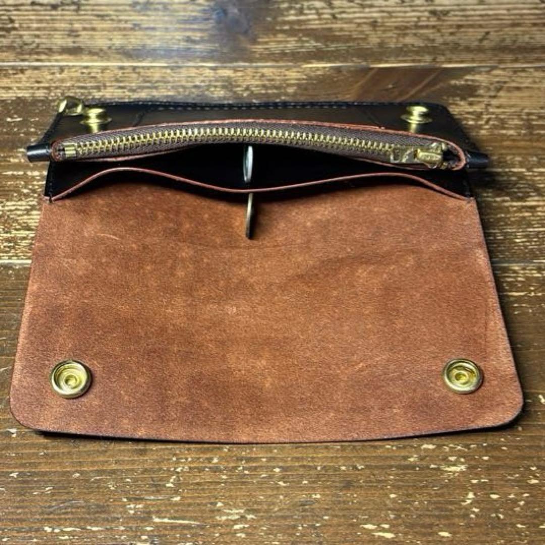 北米ステア ハンドメイド茶芯トラッカーウォレット