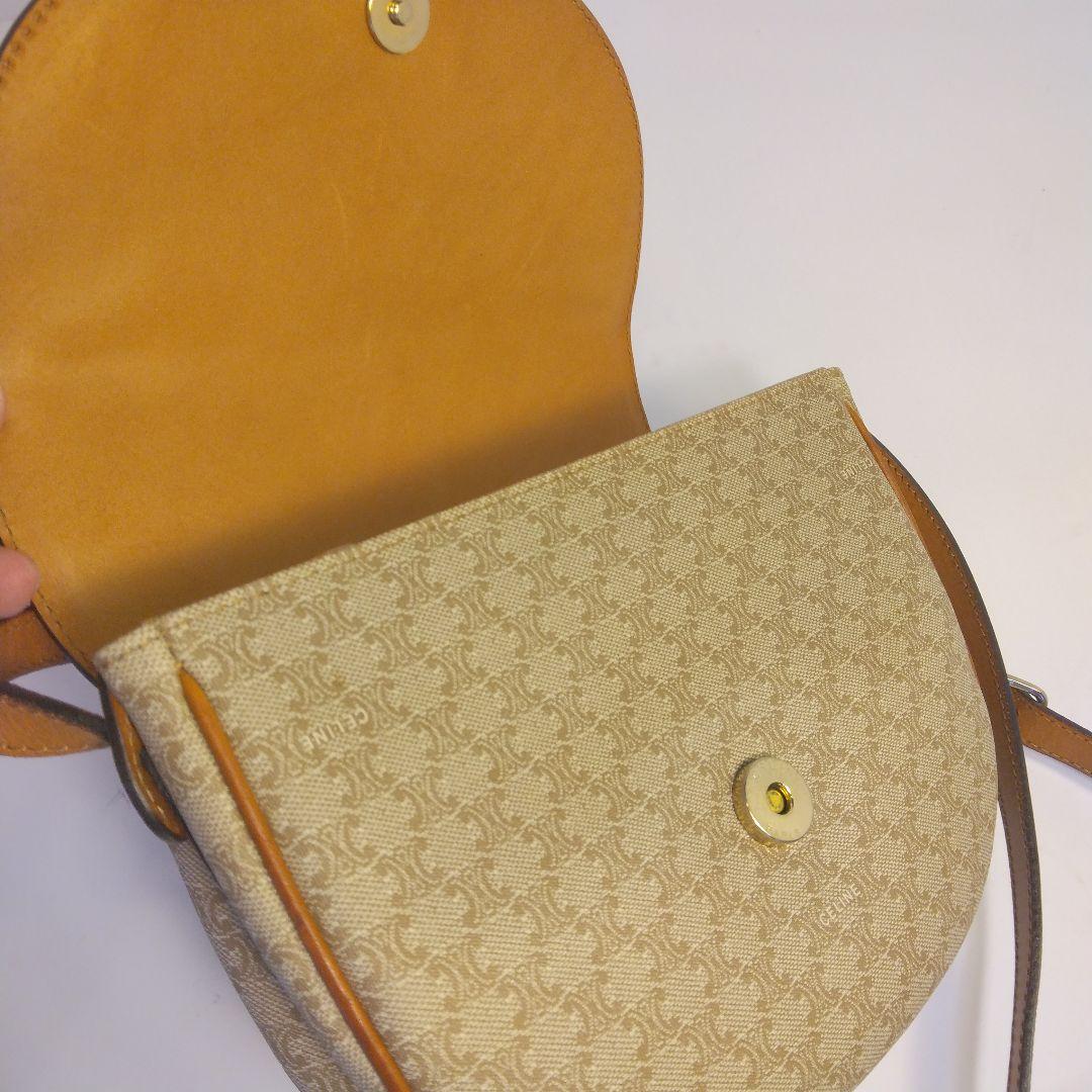 CELINE マカダム PVC素材 ショルダーバッグ ブラウン/ベージュ