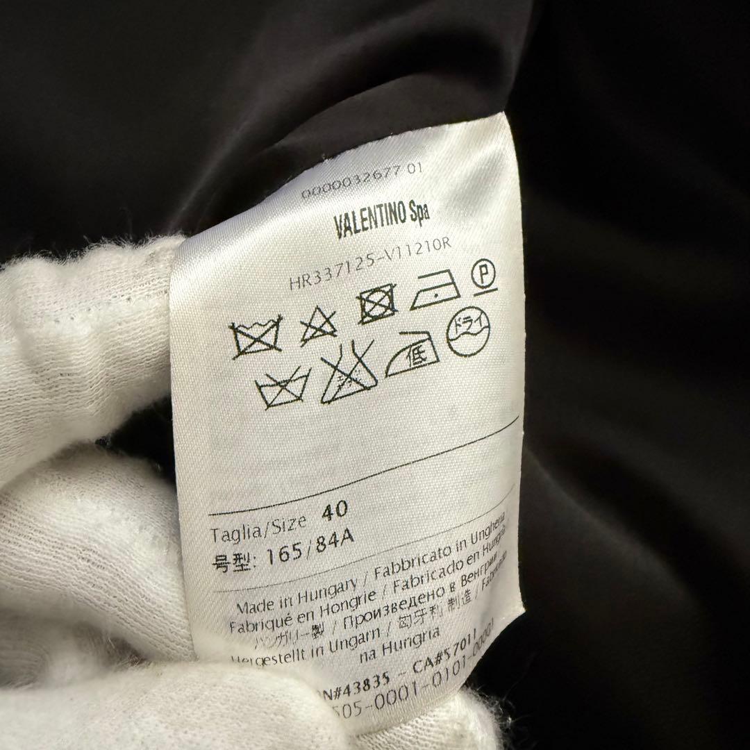 レッドヴァレンティノ　ロングコート　プリーツ　黒　40　切替　 ノーカラ―