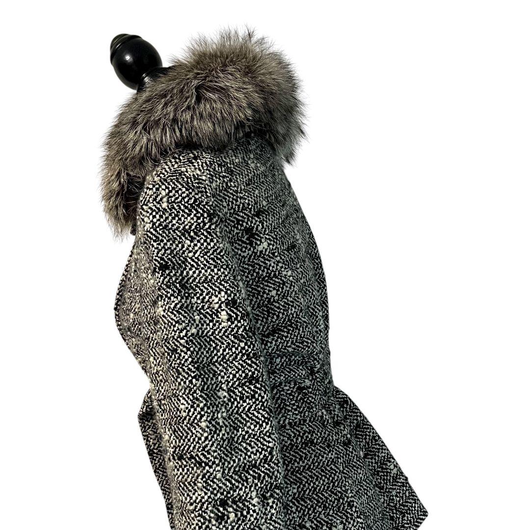 【大きいサイズ】【46】23区 フォックスファー ツイードコート