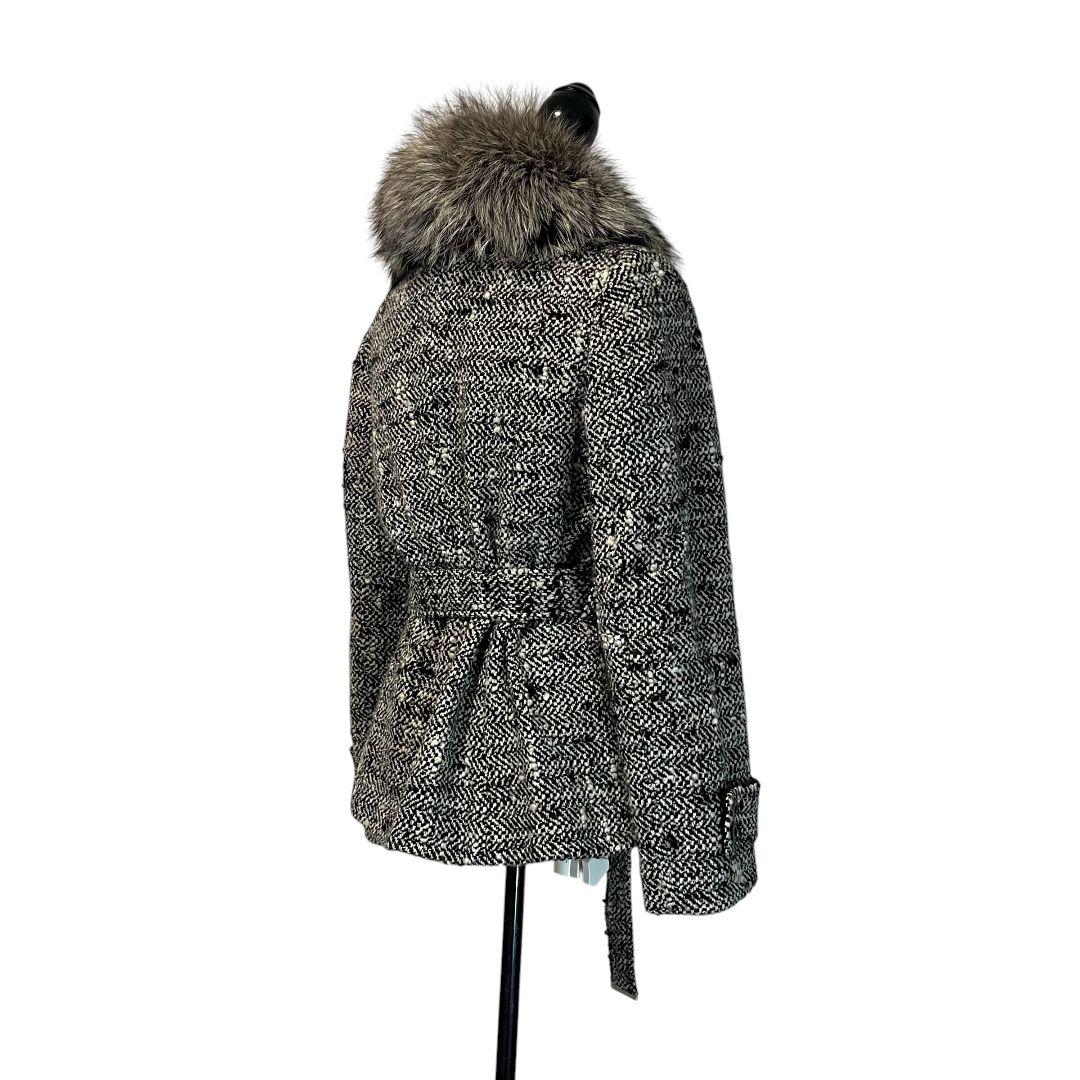 【大きいサイズ】【46】23区 フォックスファー ツイードコート