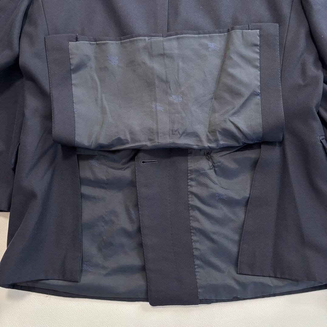 バーバリー 紺ブレ 金ボタン ダブルテーラードジャケット M タスマニアンウール