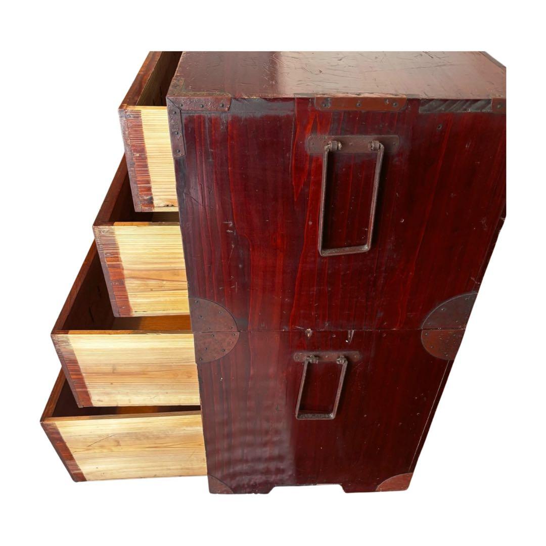 『アンティーク』昭和箪笥　家具 4段引き出し箪笥 和箪笥 ビンテージ