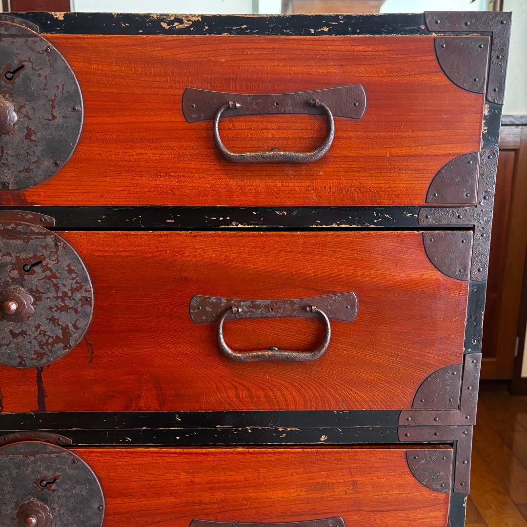 『アンティーク』昭和箪笥　家具 4段引き出し箪笥 和箪笥 ビンテージ