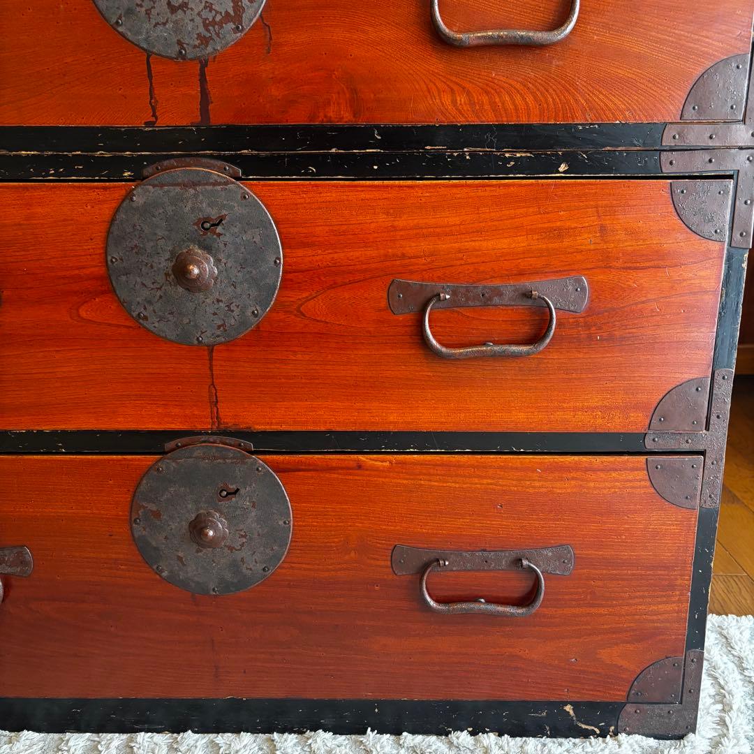 『アンティーク』昭和箪笥　家具 4段引き出し箪笥 和箪笥 ビンテージ