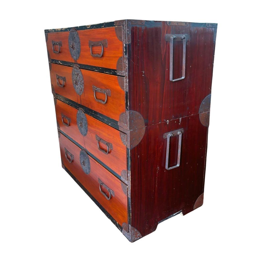 『アンティーク』昭和箪笥　家具 4段引き出し箪笥 和箪笥 ビンテージ