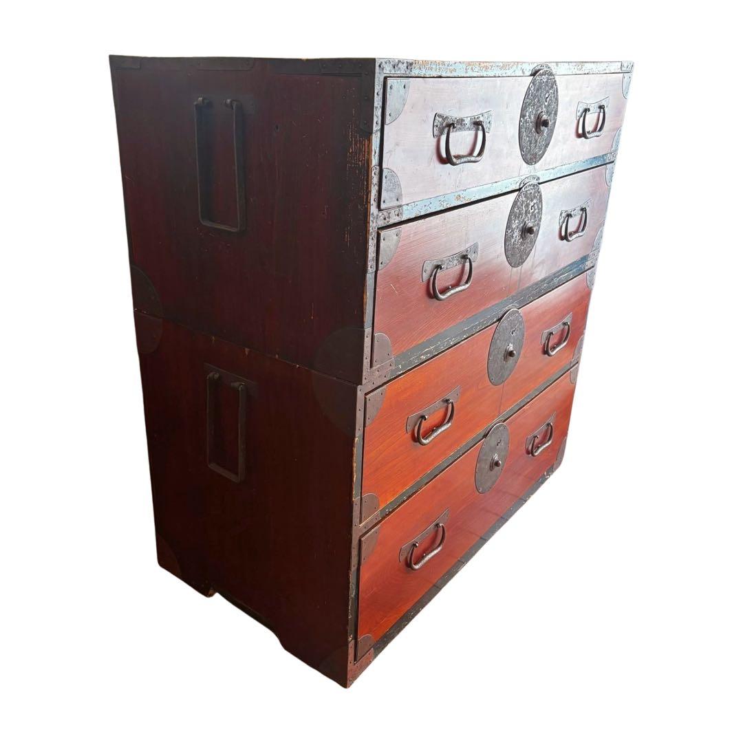 『アンティーク』昭和箪笥　家具 4段引き出し箪笥 和箪笥 ビンテージ