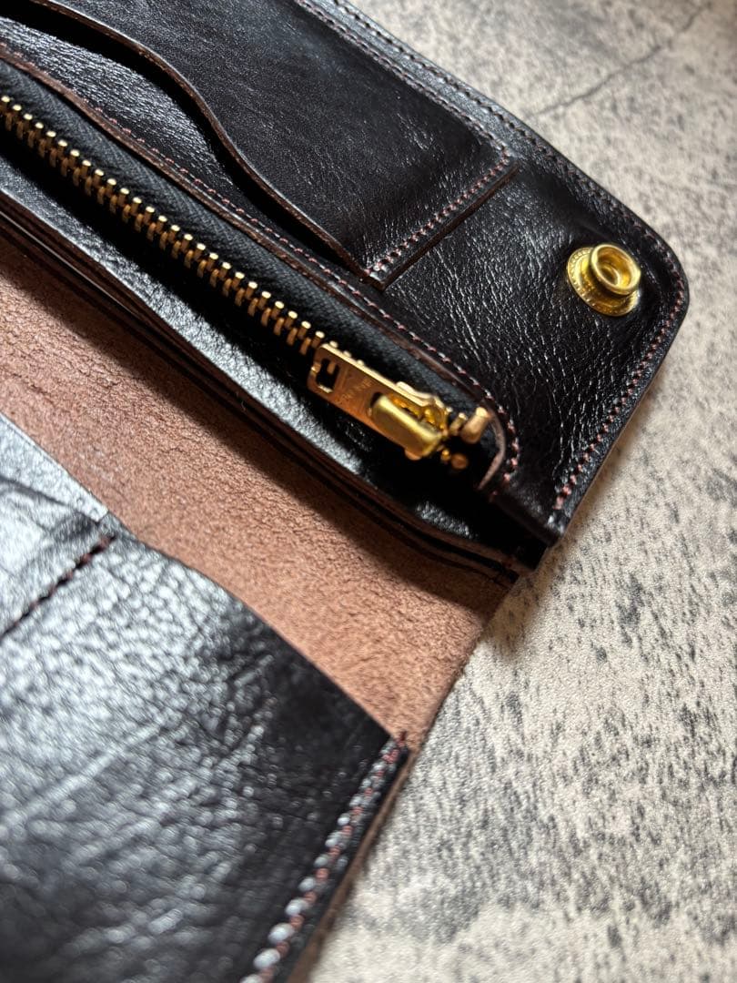 トラッカーウォレット 茶芯 ハンドメイド