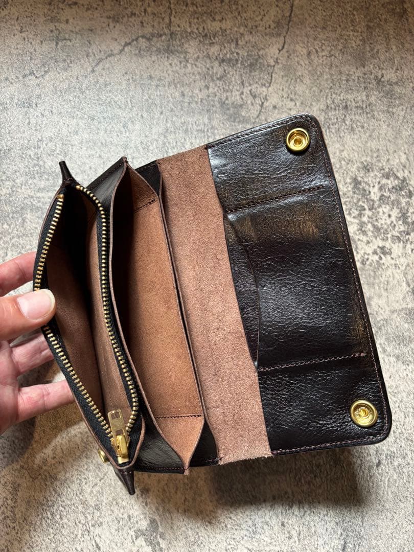 トラッカーウォレット 茶芯 ハンドメイド