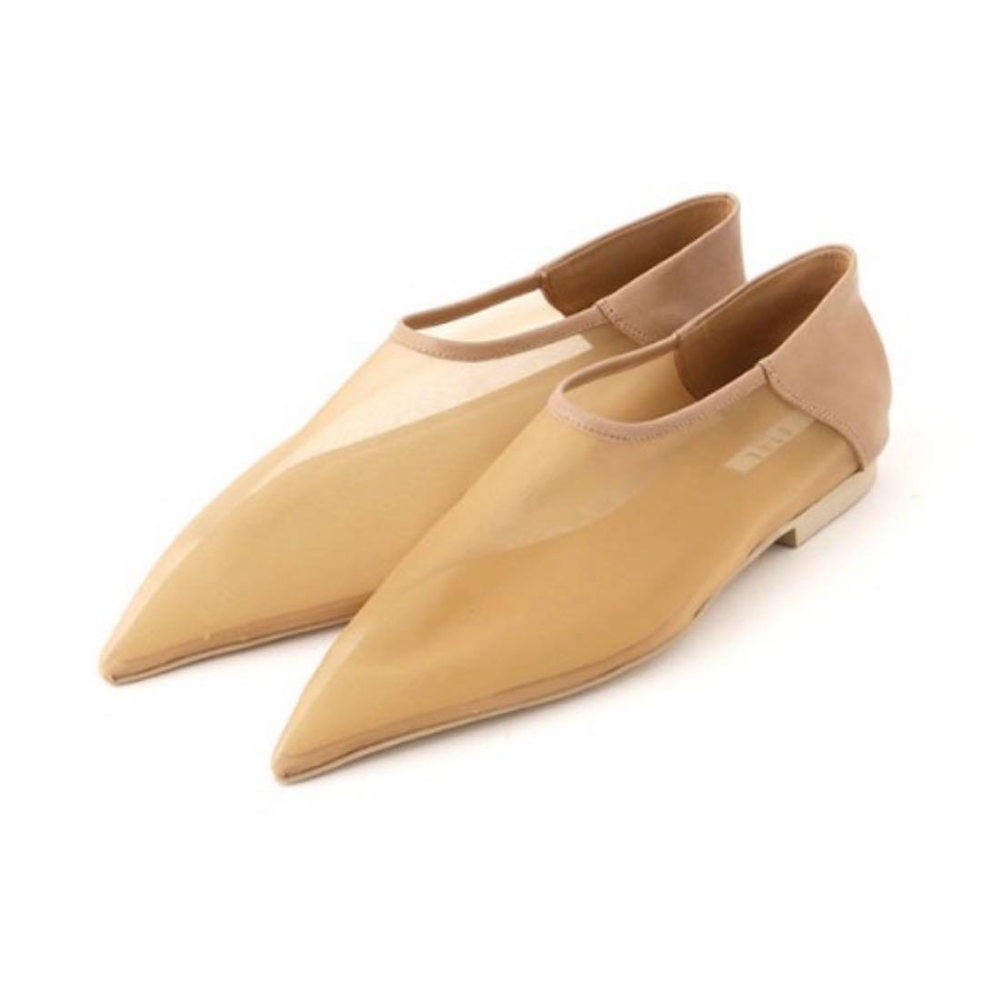 ETRE TOKYO　ポインテッドメッシュスリッポン　38 ベージュ