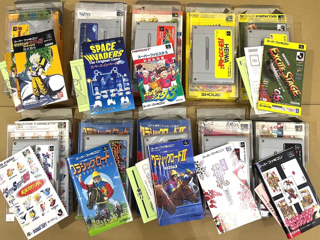 スーパーファミコンソフト箱付き10本セット 保護クリアケース付 良品 まとめ売り