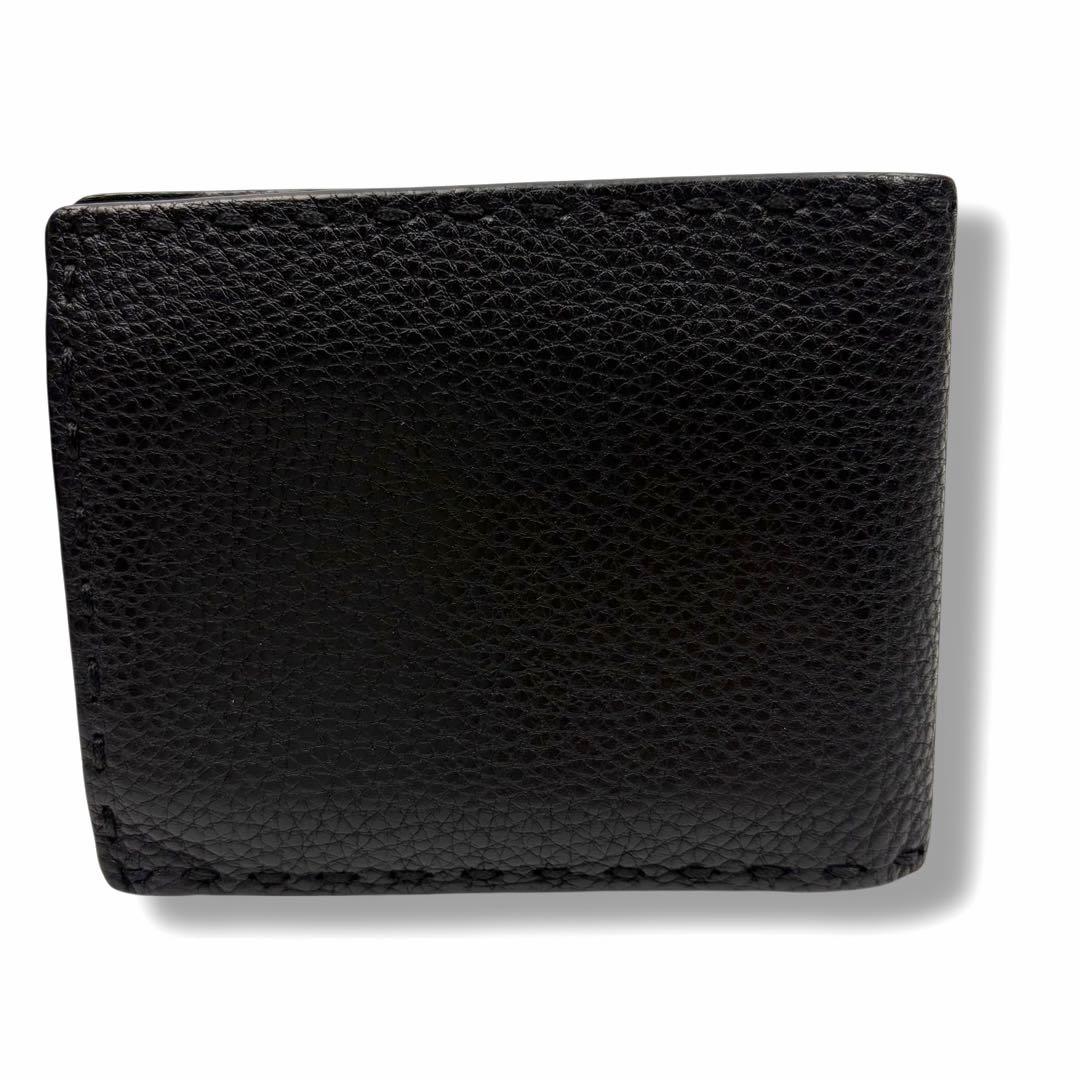 FENDI フェンディ セレリア 二つ折り財布 SELLERIA ステッチ 黒