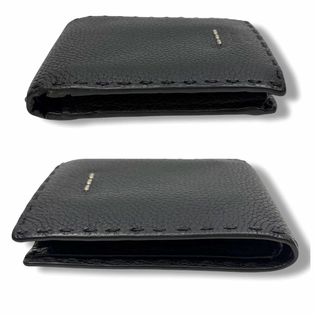 FENDI フェンディ セレリア 二つ折り財布 SELLERIA ステッチ 黒