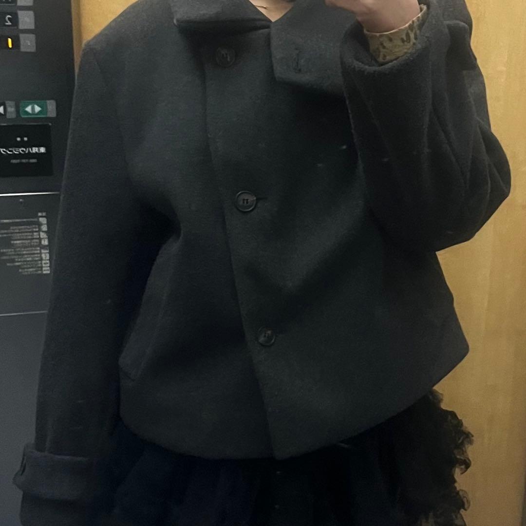 ZARA ハイネックショートコート グレー