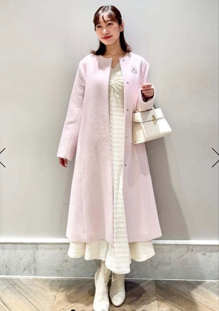 【25年完売品★新品タグ付き】CELFORD カシミヤ混ノーカラーコート38