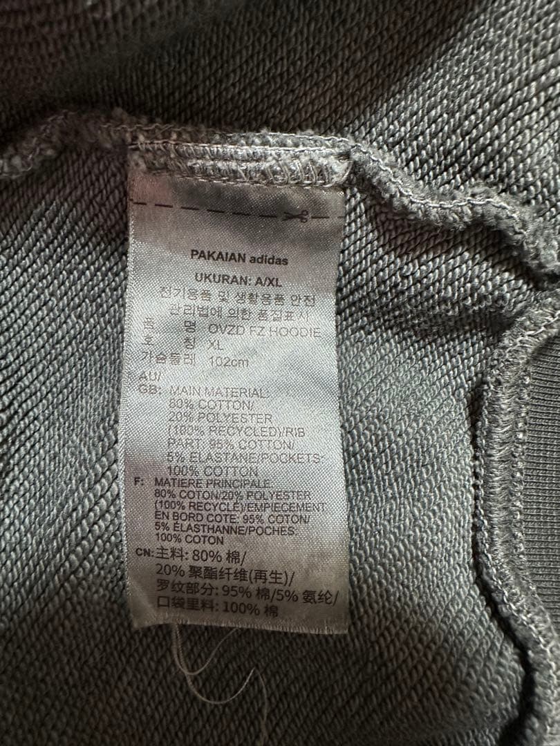 Adidasシーズン2ウォッシュド ダブルジップパーカー