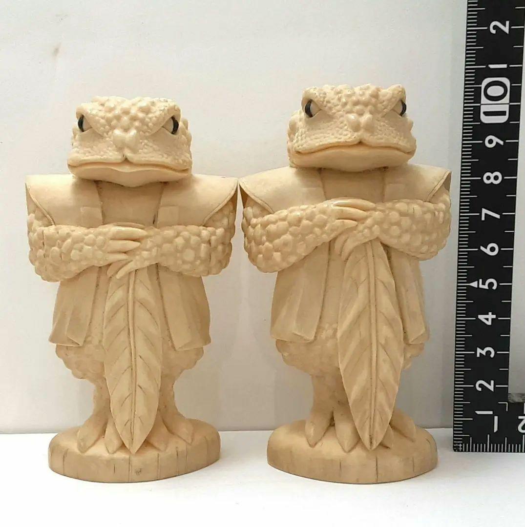 Y1238 極上 細密彫刻 カエル チェス駒 32体 総重量2087g