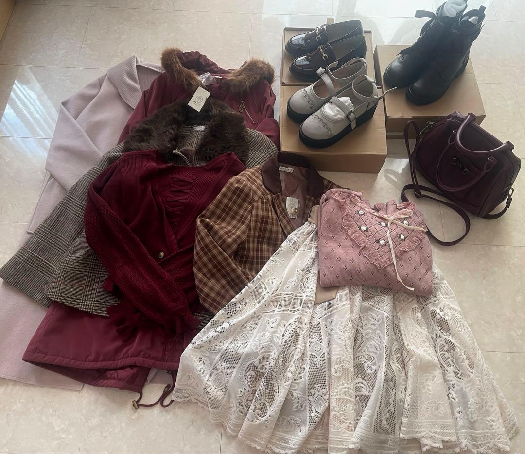 美品【axes femme】コート/スカート/ニット/靴/バッグ 11点