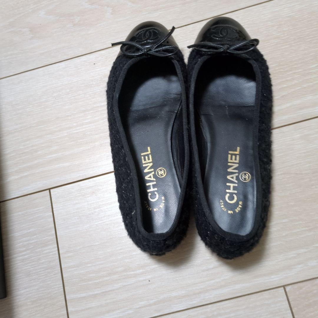 ね*中様 美品CHANEL ブラック バレエシューズ