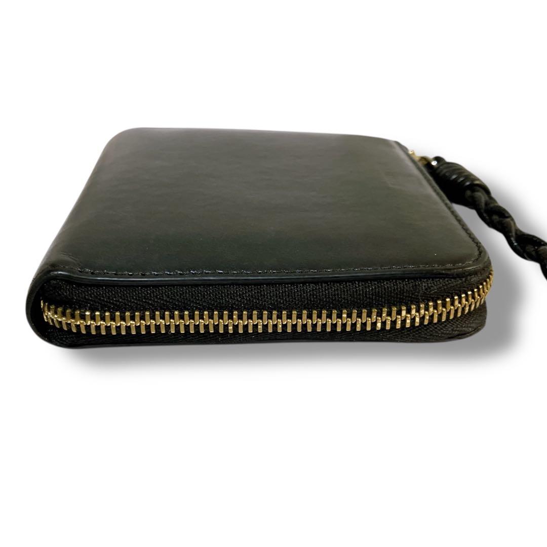 ジルサンダー イタリア製 L字ファスナー レザー ミニウォレット ブラック 黒