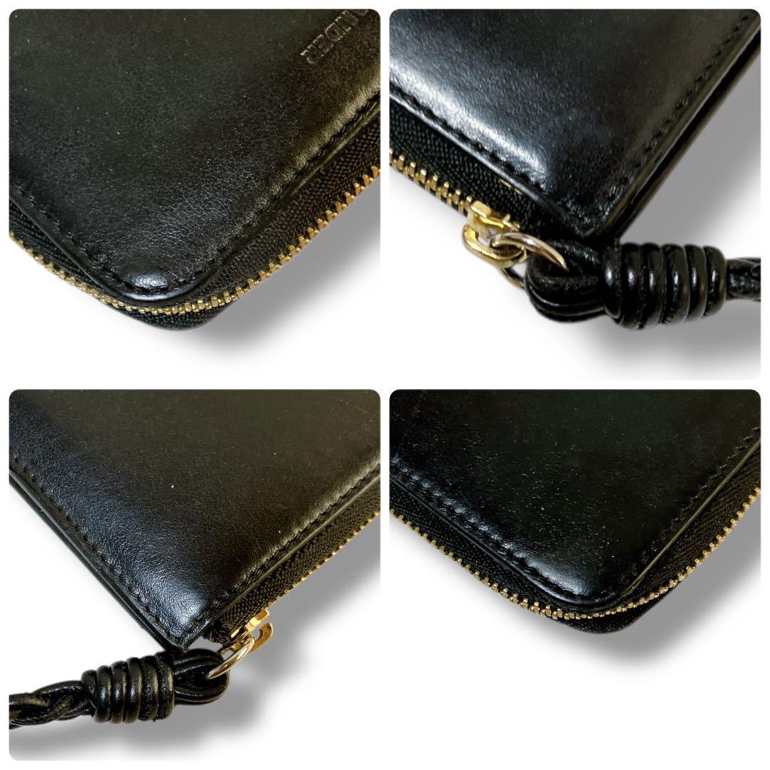 ジルサンダー イタリア製 L字ファスナー レザー ミニウォレット ブラック 黒