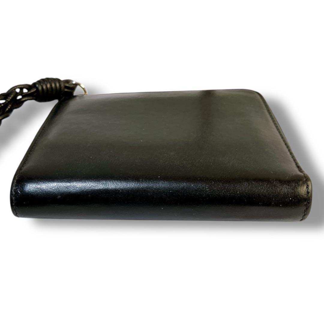 ジルサンダー イタリア製 L字ファスナー レザー ミニウォレット ブラック 黒