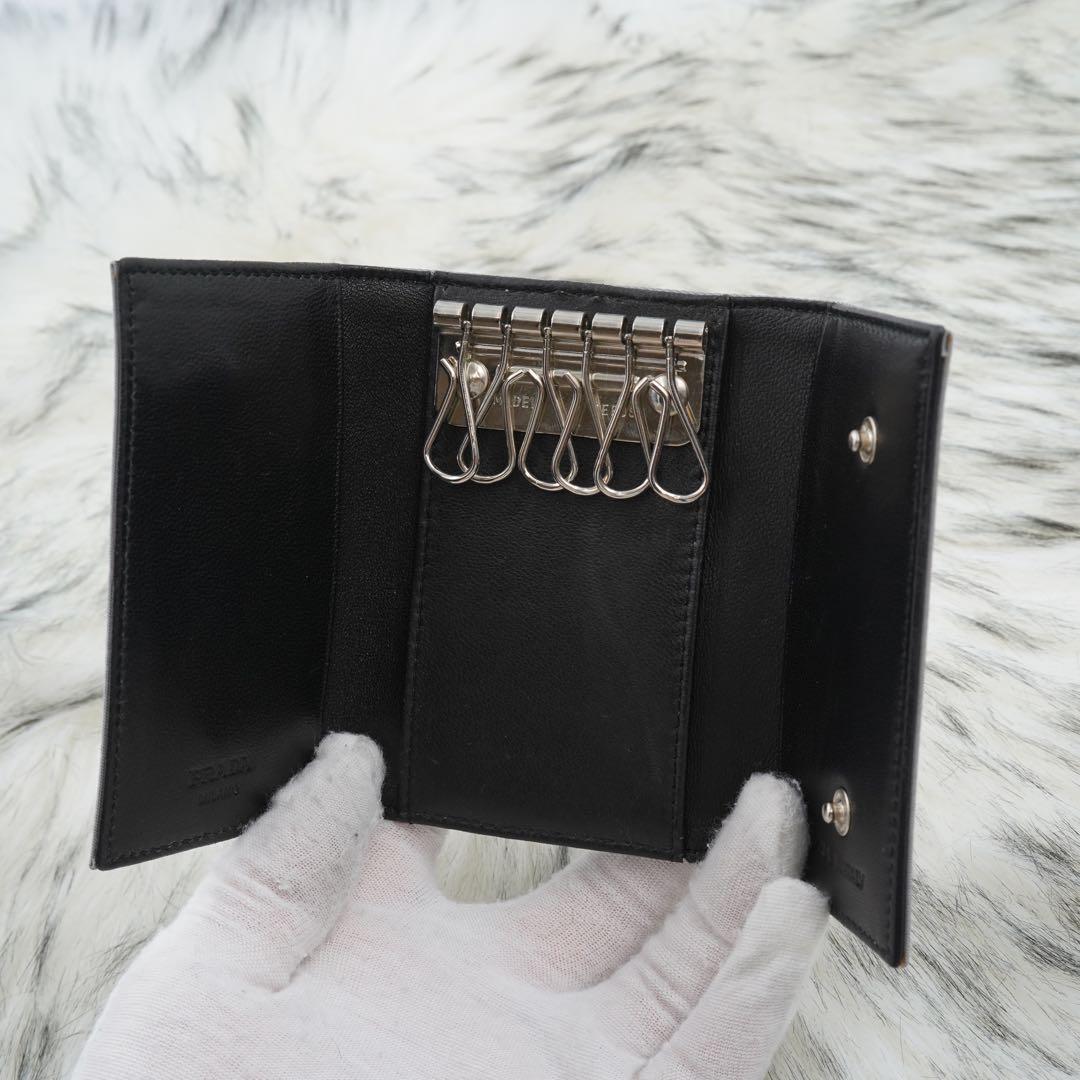 極美品　箱付き　PRADA プラダ　キーケース　ナイロン　ライトブルー　希少