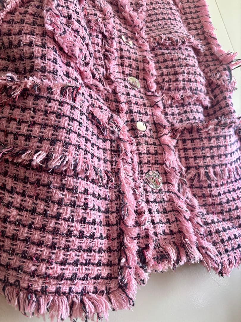 すぱぁちゃ⭐︎Maison Specialツイード ベスト ピンク