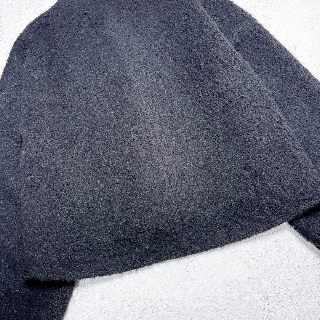 アルアバイル　モヘヤ混　シャギーノーカラージャケット　ショートコート