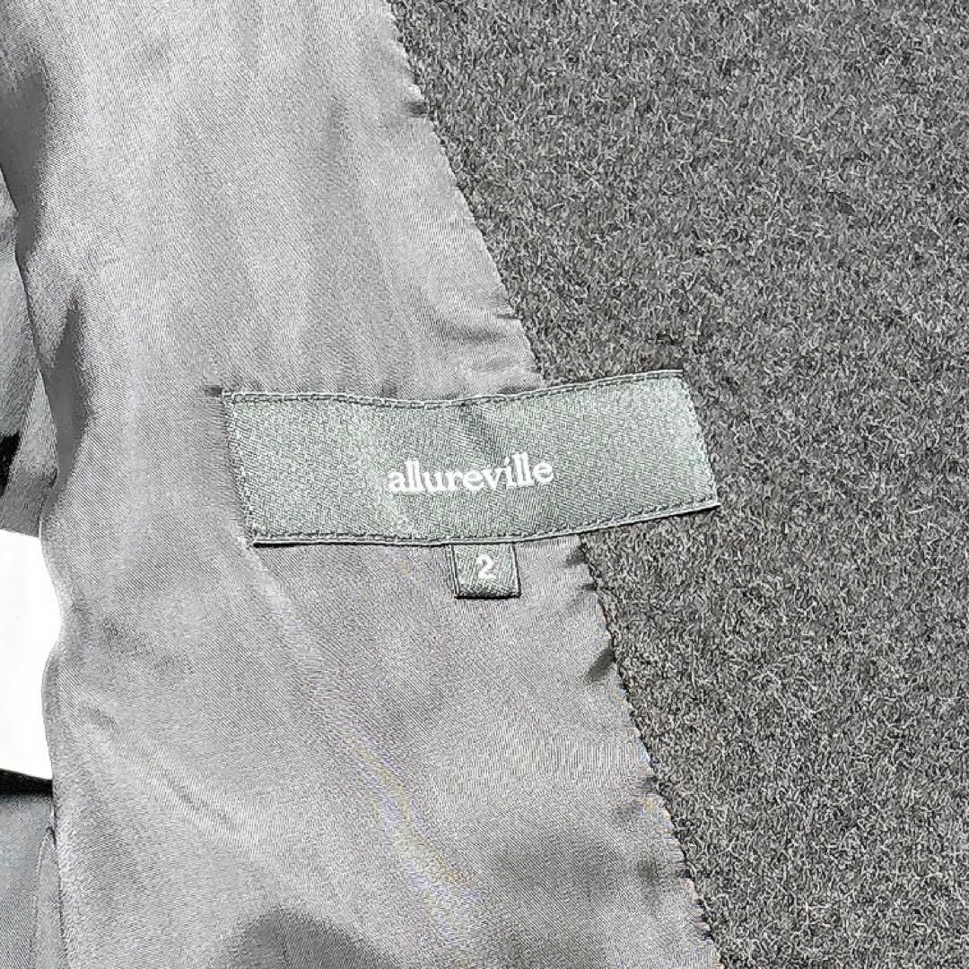 アルアバイル　モヘヤ混　シャギーノーカラージャケット　ショートコート