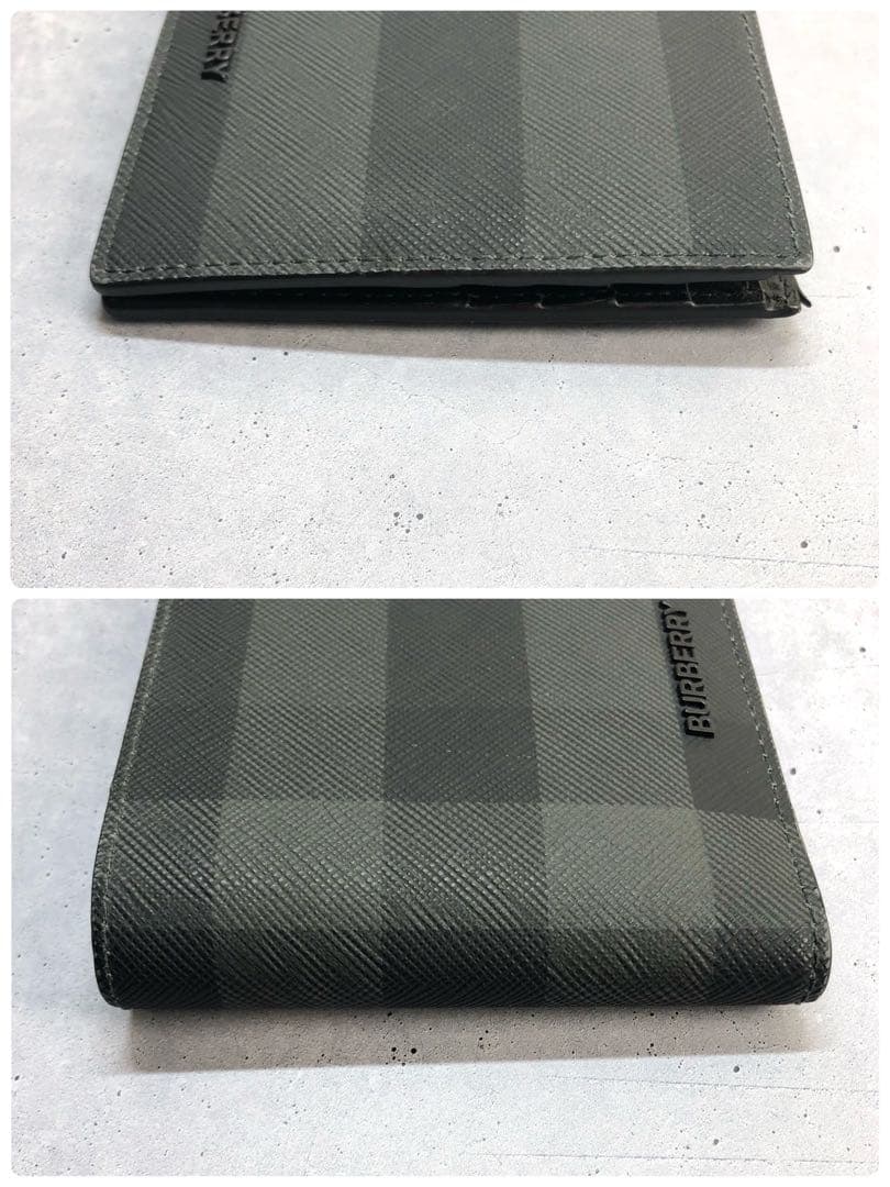 ✨️現行✨️ バーバリー チェック バイフォールド ウォレット 二つ折り財布 グレー