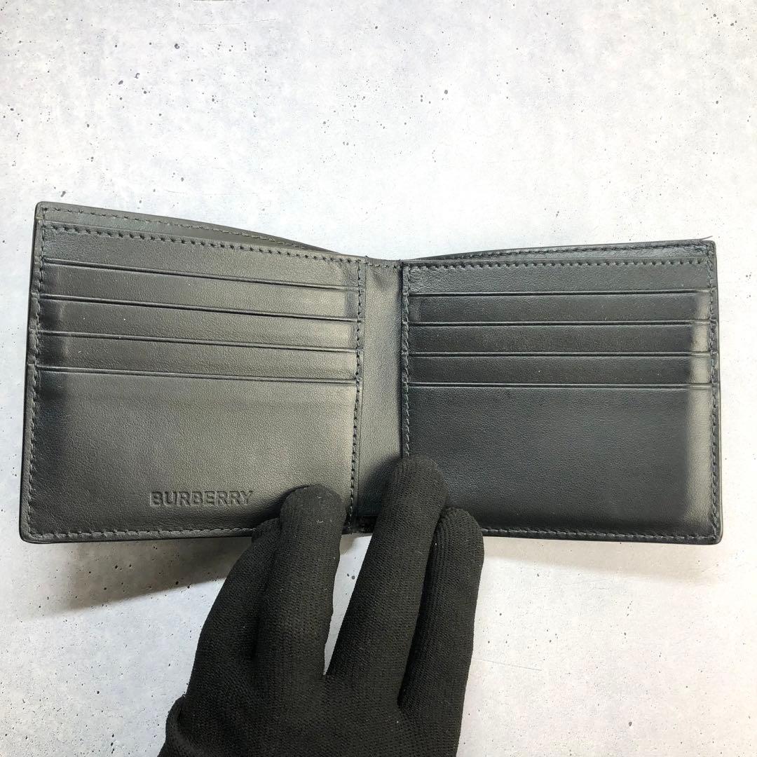 ✨️現行✨️ バーバリー チェック バイフォールド ウォレット 二つ折り財布 グレー