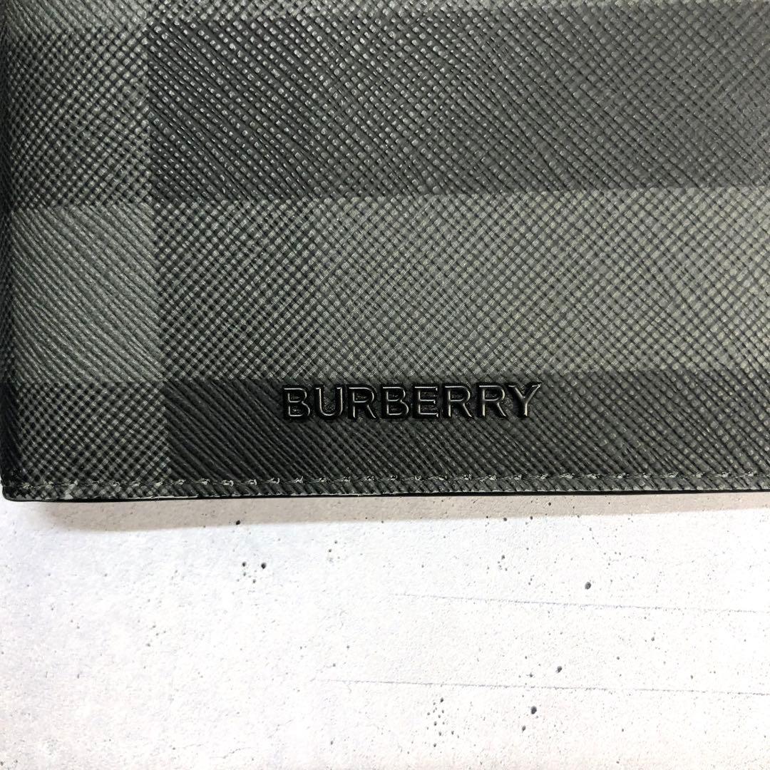 ✨️現行✨️ バーバリー チェック バイフォールド ウォレット 二つ折り財布 グレー