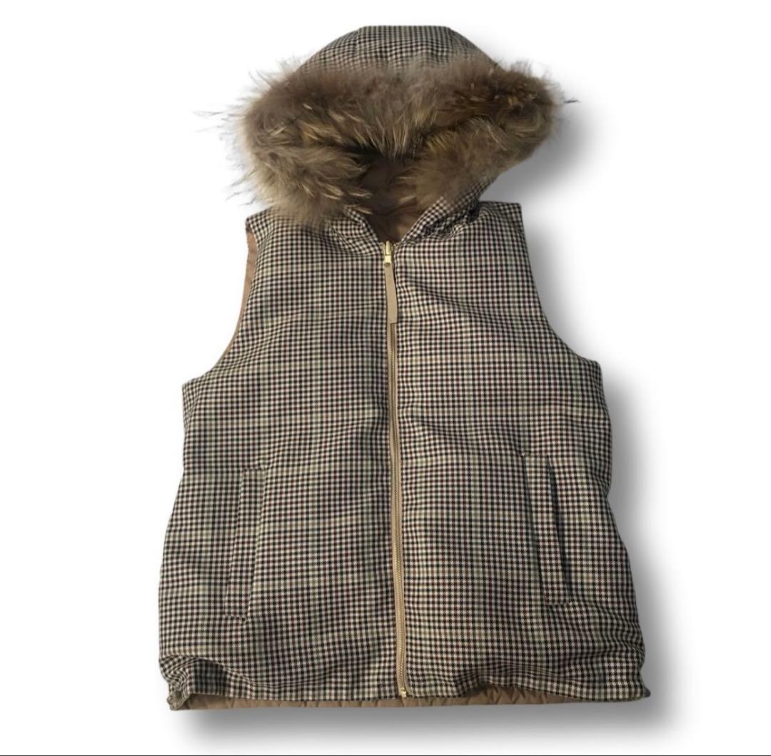 BLUE LABEL CRESTBRIDGEカナダダウンリバーシブルファーベスト