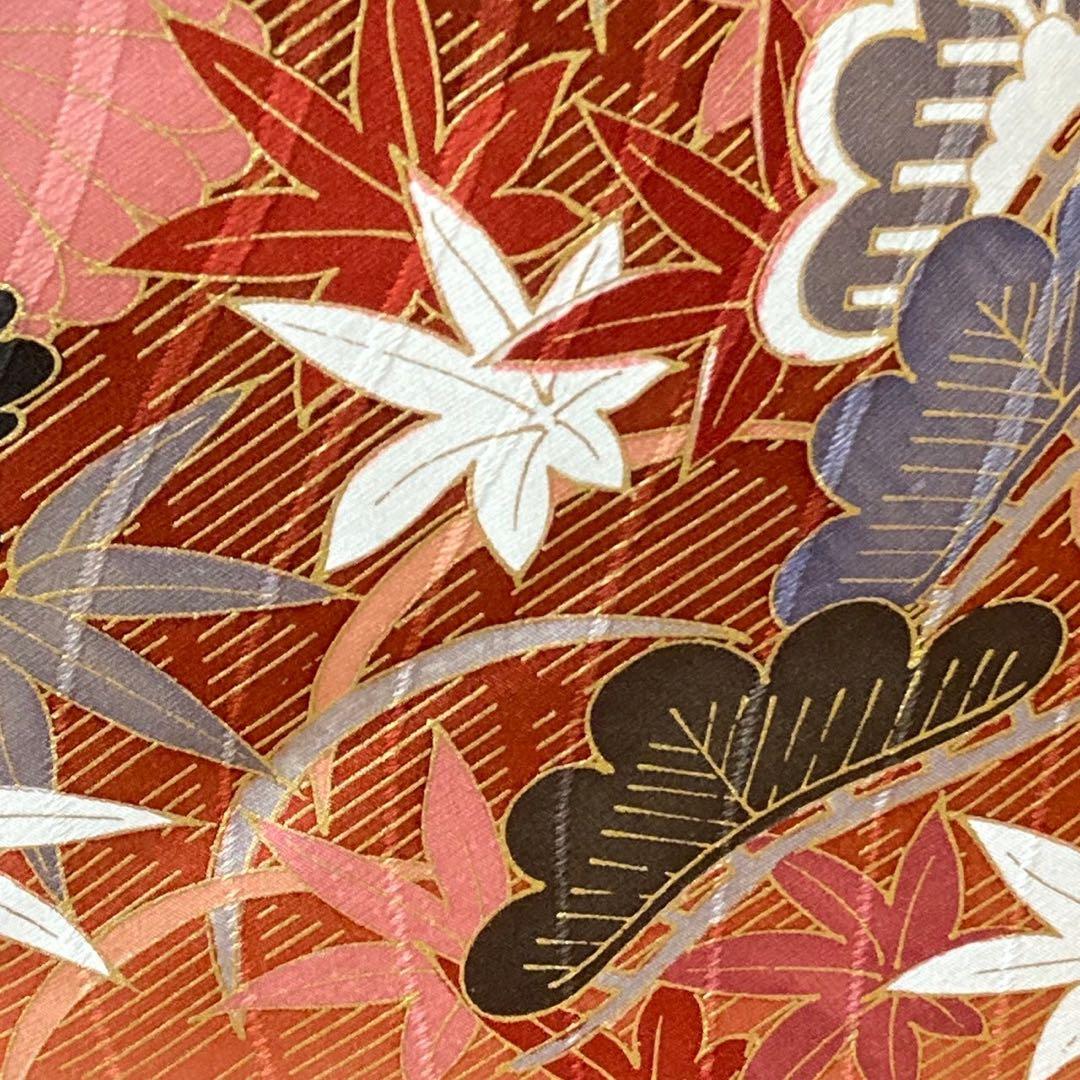 ルーム様［8457］振袖 美品 セット 御所車 刺繍 成人式 卒業式 正絹着物袷