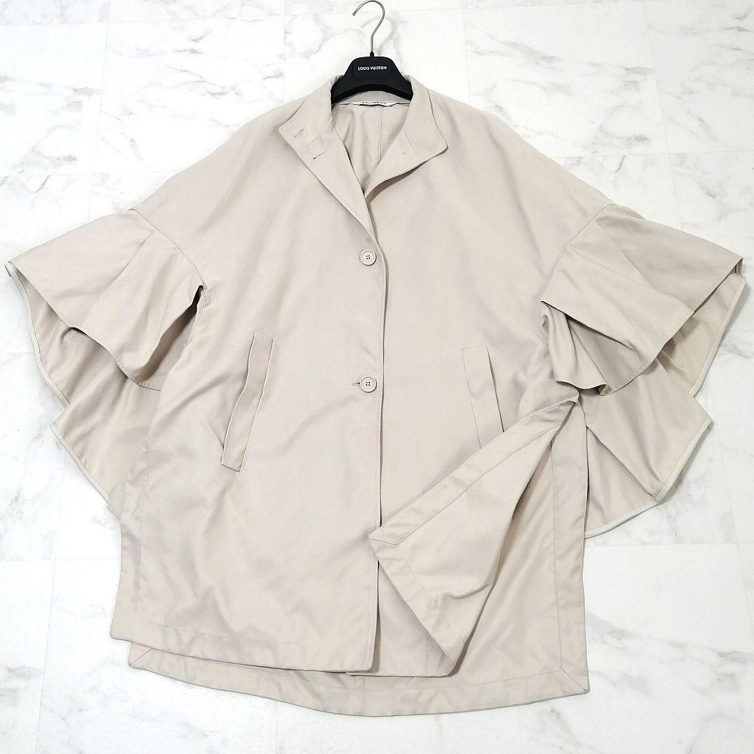 極美品✨ マックスマーラ　ポンチョ コート　近年モデル　白タグ　フリル　上品　F