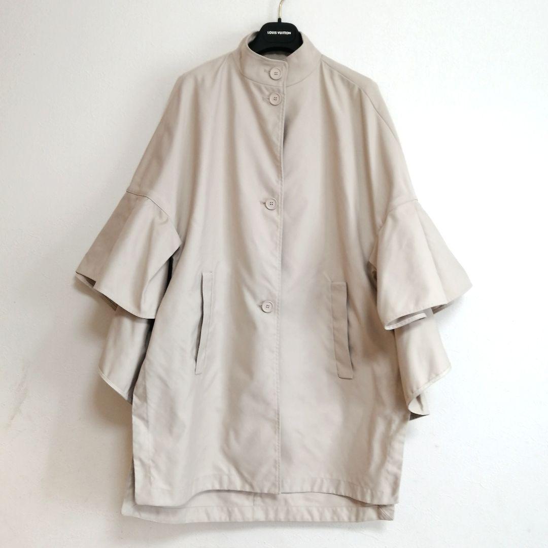 極美品✨ マックスマーラ　ポンチョ コート　近年モデル　白タグ　フリル　上品　F