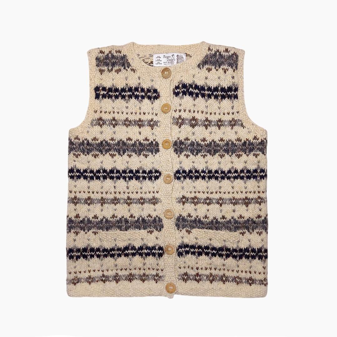 アテナデザイン✨フェアアイル柄 ハンドニットベスト アイルランド製 ヴィンテージ