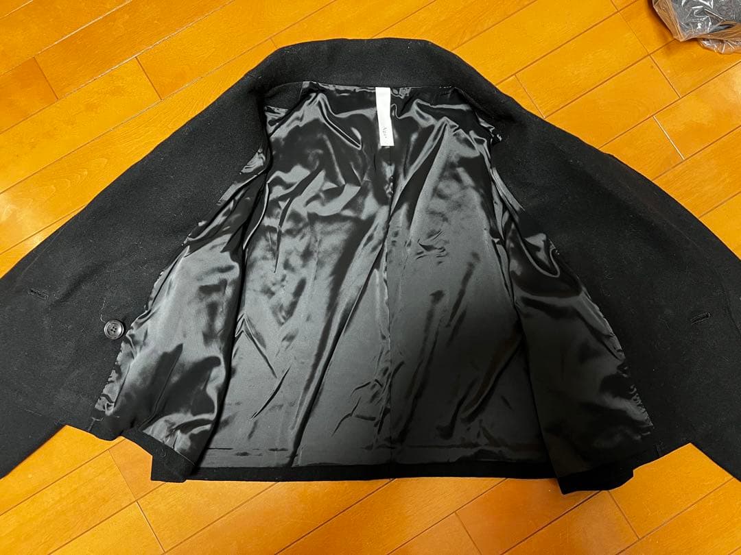 ヤマダヤ　Aga+ 黒 ウール ピーコート ダブルブレスト