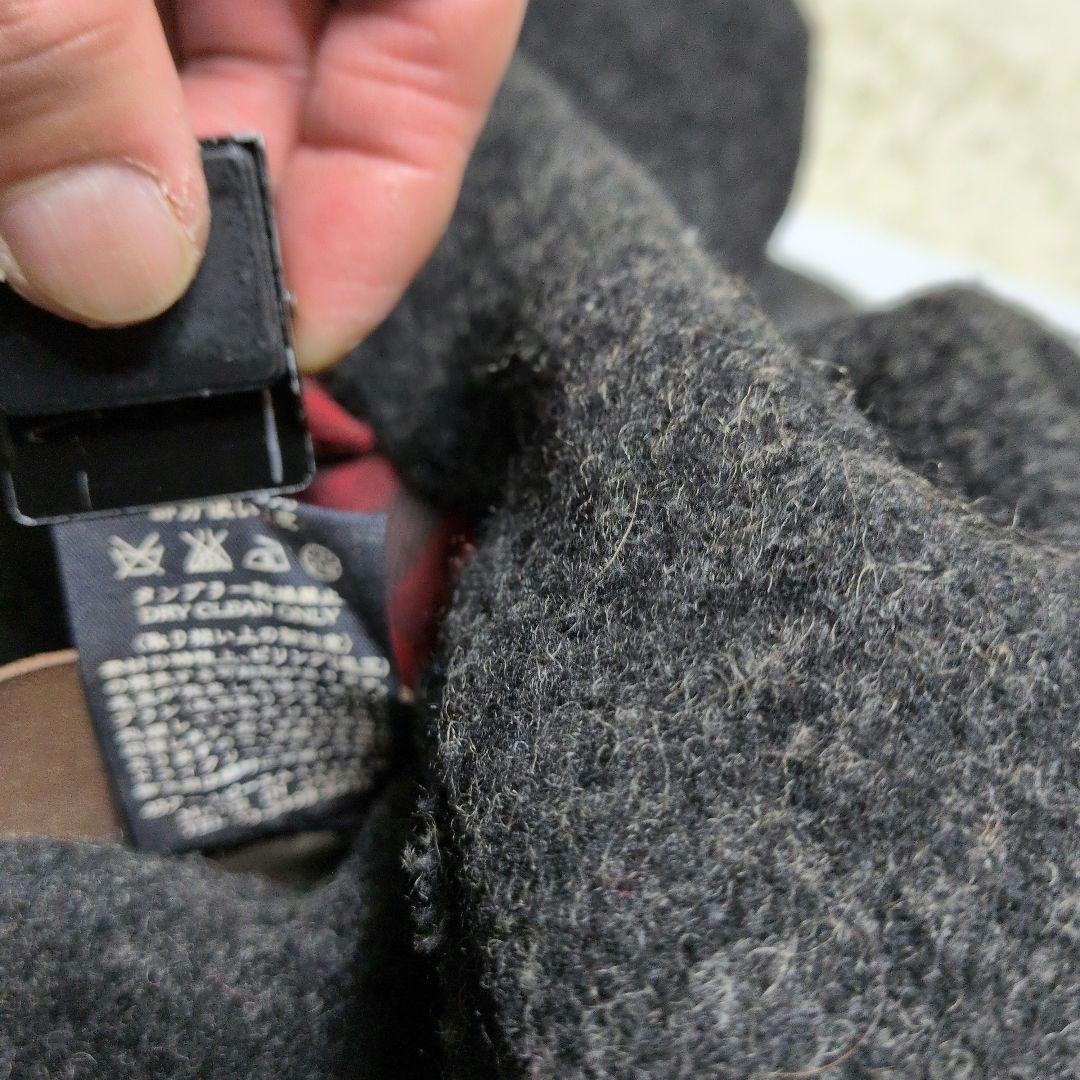 45rpm& レザー切替 切りっぱなし加工ウールコート 日本製　チャコールグレー